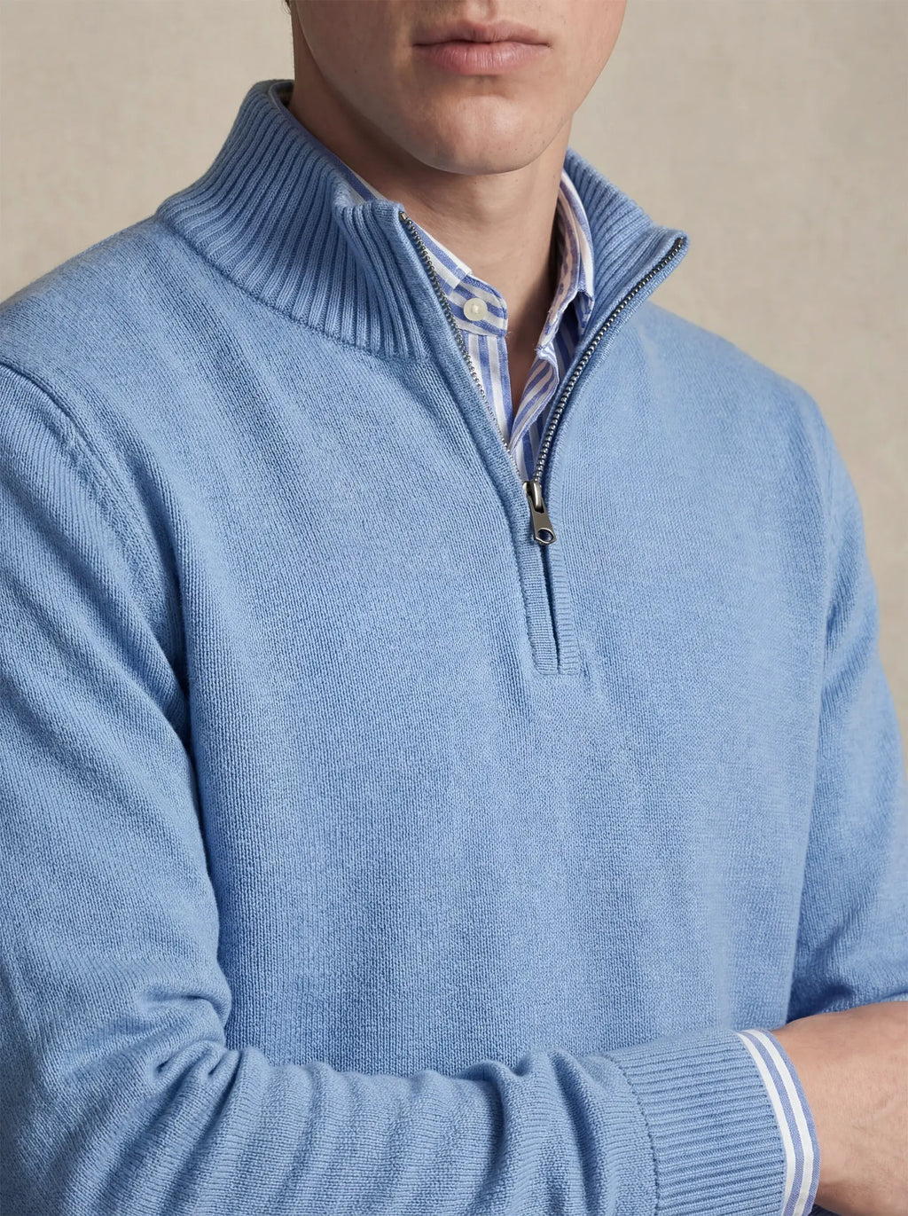 Classic Half-Zip Light Blue