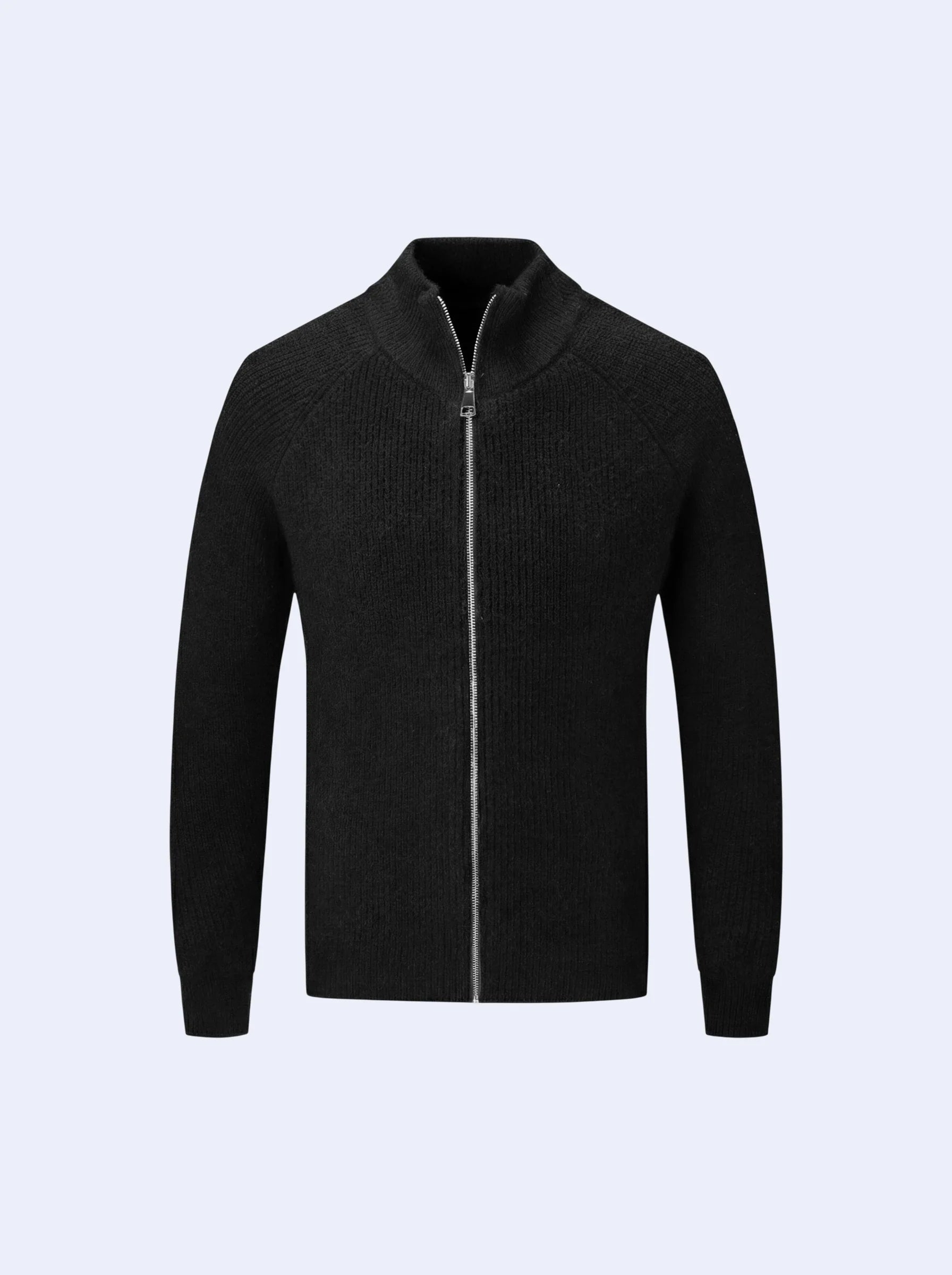 Zip-Up Cardigan Black